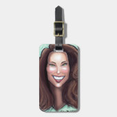Kate Middleton Karikatuur Bagagelabel (Voorkant verticaal)