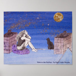 Kate op de Daktop - Fantasy Self Portrait Poster