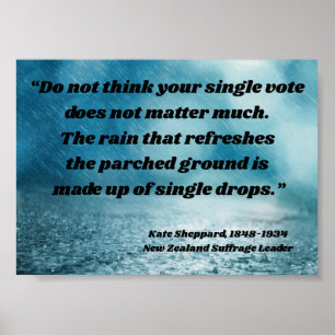 Kate Sheppard Suffrage Quote Nieuw-Zeeland Strijd Poster