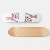 Kateboard voor een bladermeisje met roze bike persoonlijk skateboard (Horizontaal)