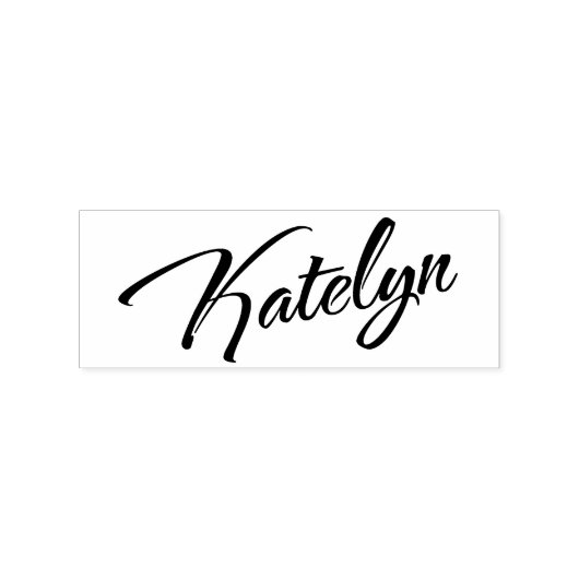 Katelyn naam cursieve decoratieve script lettertyp rubberstempel (Afrduk)