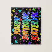 "KATELYN" voornaam, geun "HAPPY BIRTHDAY" Legpuzzel (Verticaal)