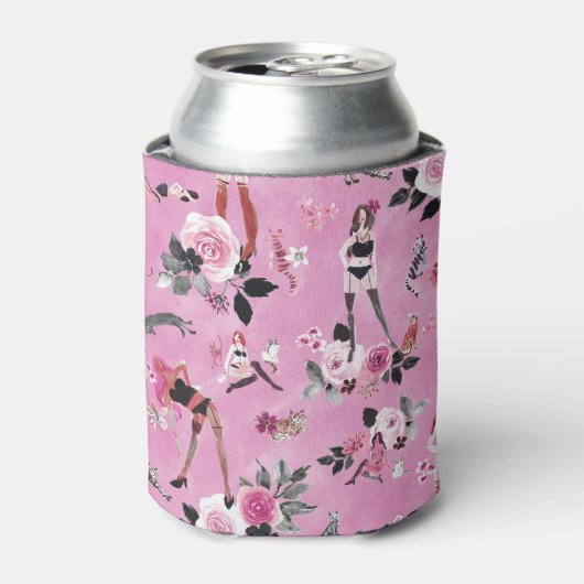 KATENDAME BLOEMEN Hot Roze Blikjeskoeler (Blikje Voorkant)