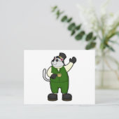 Kater als bruidegom met koffie en hoed briefkaart (Staand voorkant)
