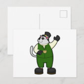 Kater als bruidegom met koffie en hoed briefkaart (Voorkant / Achterkant)