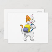 Kater als wandelaar met rugzak briefkaart (Voorkant / Achterkant)