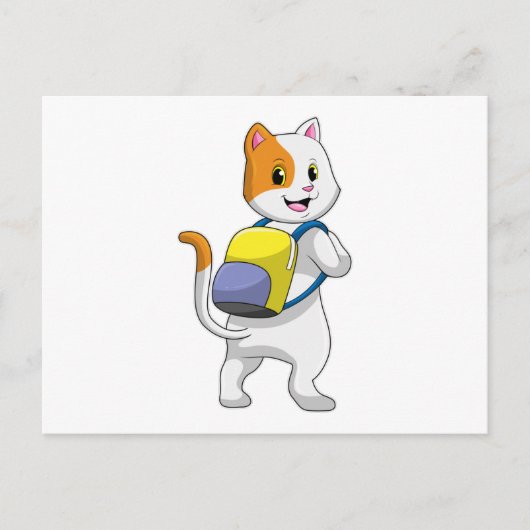 Kater als wandelaar met rugzak briefkaart (Voorkant)