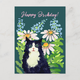 Kater aquarel Gefeliciteerd verjaardag Feestdagenkaart