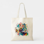 Kater Aquarel Kunst Tote Bag (Achterkant)