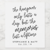 Kater Bliss | Grappige gepersonaliseerde bruiloft Wijn Etiket (Enkel label)