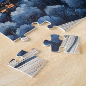 Kater onder sterrenhemel waterverf legpuzzel (Zijkant)