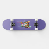 Kater Waterverf Kleurrijk Persoonlijk Skateboard (Horizontaal)