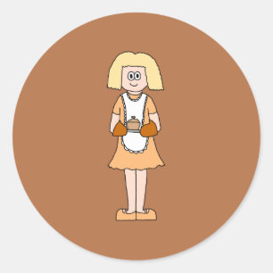 Kateraar met hot Soup. Ronde Sticker
