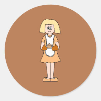Kateraar met hot Soup. Ronde Sticker