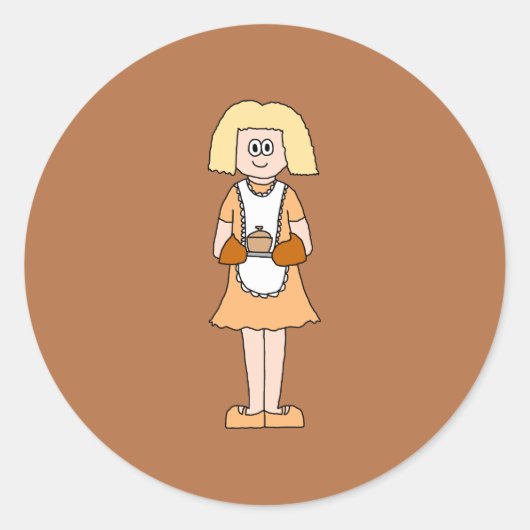 Kateraar met hot Soup. Ronde Sticker (Voorkant)