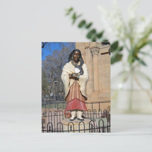 Kateri Tekakwitha Lily van het Mohawks-standbeeld Briefkaart (Staand voorkant)