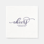 Katernen - Chic Navy Blauwe Script Bruiloft Servet (Voorkant)
