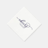 Katernen - Chic Navy Blauwe Script Bruiloft Servet (Hoek)