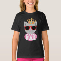 KATERS REGEREN Kat Met Kroon en Zonnebril T-shirt