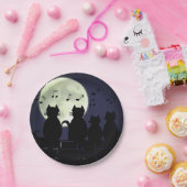 Katerwauling, Katten in het maanlicht. Papieren Bordje (Feest)