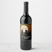 Katerwauling, Katten in het maanlicht. Personalise Wijn Etiket (Voorkant)