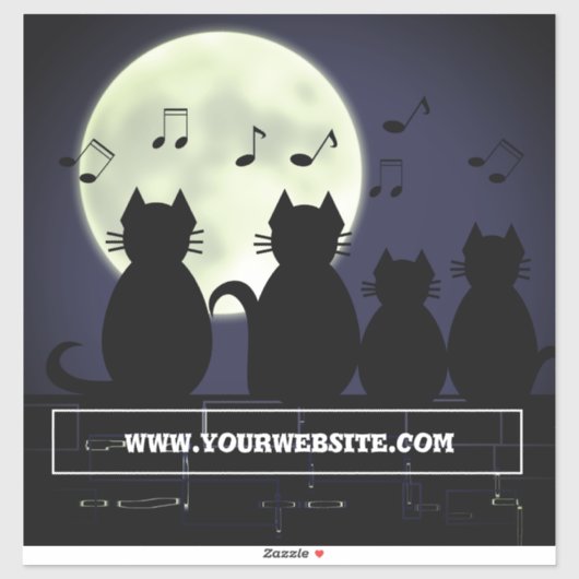 Katerwauling, Katten in het maanlicht. Sticker (Vel)