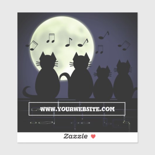 Katerwauling, Katten in het maanlicht. Sticker (Vel)