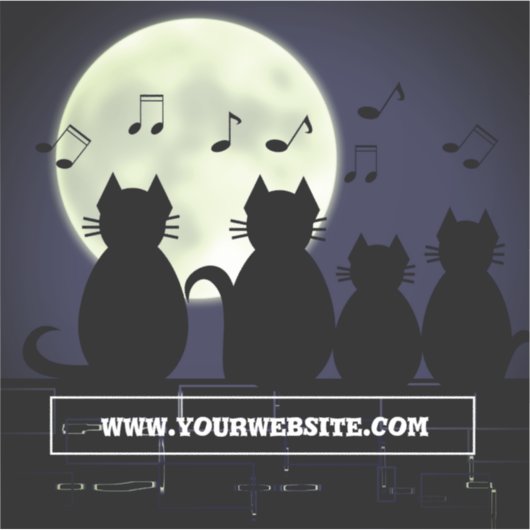 Katerwauling, Katten in het maanlicht. Sticker (Voorkant)