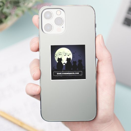 Katerwauling, Katten in het maanlicht. Sticker (Telefoon)