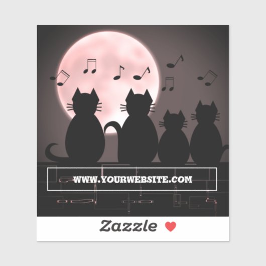 Katerwauling, Katten in het maanlicht. Sticker (Vel)