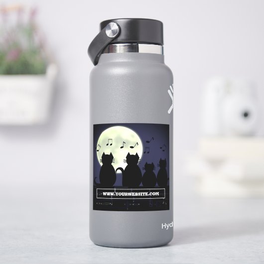 Katerwauling, Katten in het maanlicht. Sticker (HydroFlask)