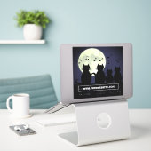 Katerwauling, Katten in het maanlicht. Sticker (Laptop op bureau)