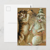 “Katfeest met confetti” van Maurice Boulanger Briefkaart (Voorkant / Achterkant)