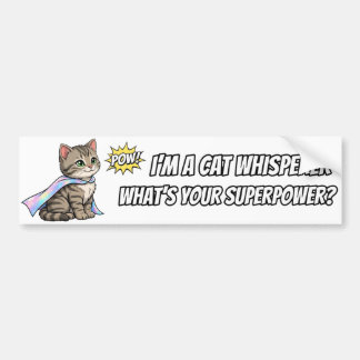 Katfluisteraar Grappige Bumpersticker Tabby Superk