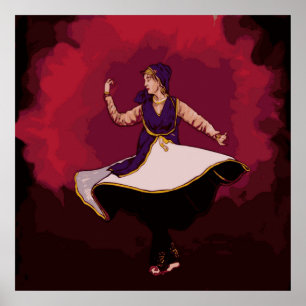 Kathak Dancer - een solovoorstelling in de vector Poster