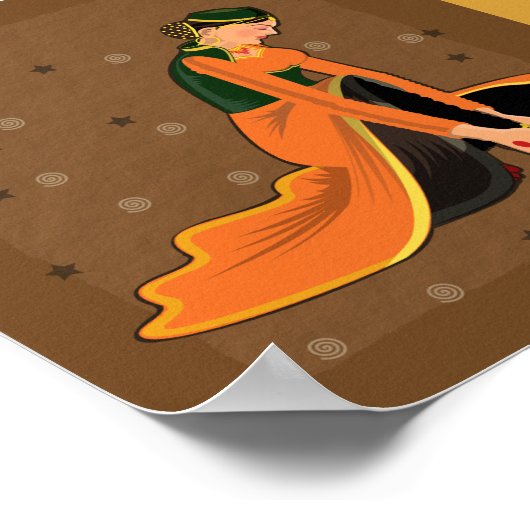 Kathak Dancer en Modern in een collage Poster (Hoek)