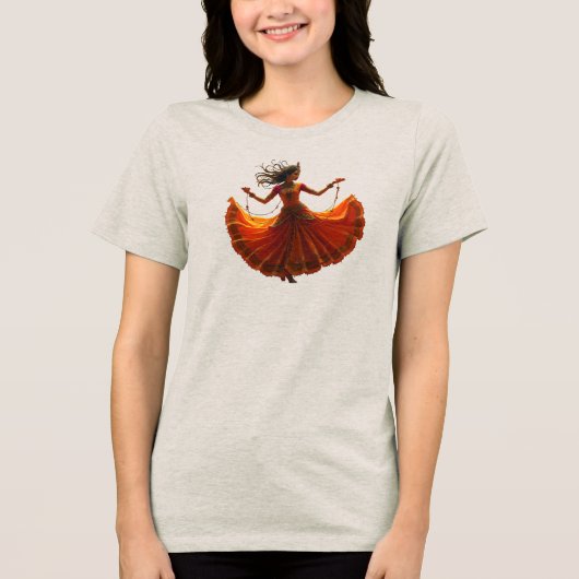 Kathak-dans Indiase traditionele danskunst Tri-Blend Shirt (Voorkant)