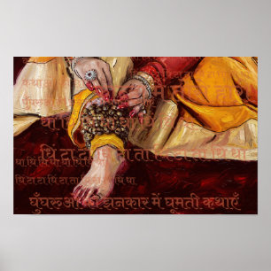 Kathak Dans Indiase Wanddecoratie Culturele Kunst Poster