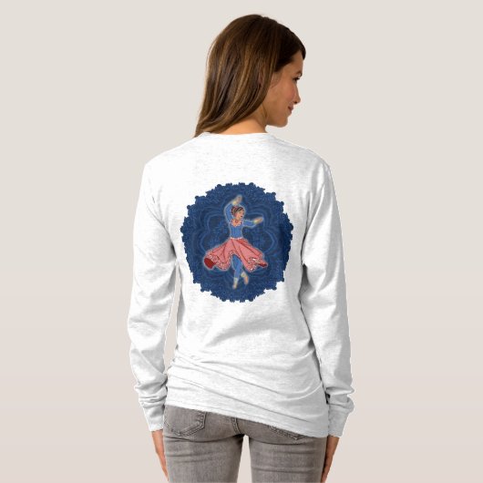 Kathak-danseres T-shirt (Achterkant volledig)
