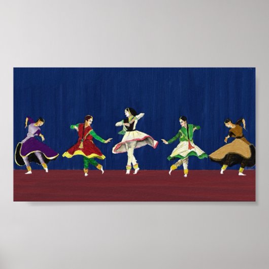 Kathak-dansers miniatuurprint poster (Voorkant)