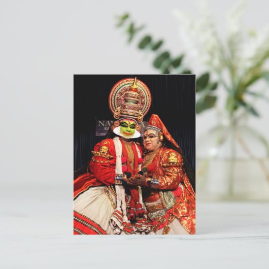 kathakali Kunstenaars Briefkaart (Staand voorkant)