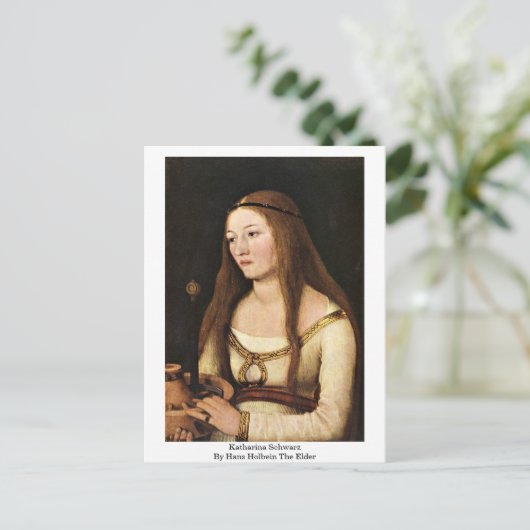 Katharina Schwarz door Hans Holbein van oudsher Briefkaart (Staand voorkant)