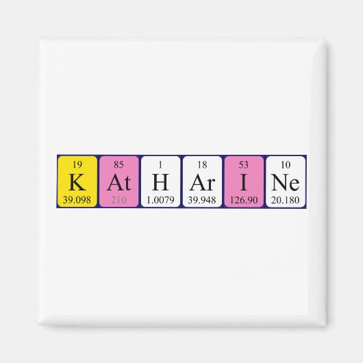 Katharine periodieke tabelnaam magnet (Voorkant)