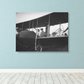 Katharine Wright with Orville in Model HS Canvas Afdruk (Insitu (Houten vloer))