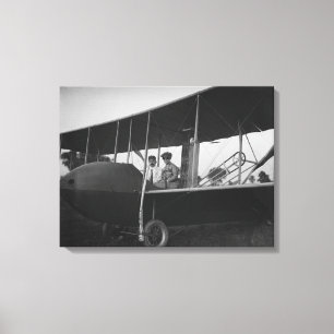 Katharine Wright with Orville in Model HS Canvas Afdruk