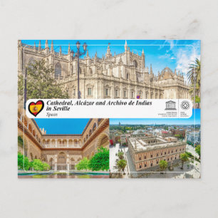 Kathedraal, Alcázar, Archivo de Indias in Sevilla Briefkaart