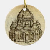 Kathedraal architectuurstudie door Leonardo da Vin Keramisch Ornament (Voorkant)