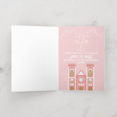 Kathedraal Bewaar de datum van de bruiloft Folie Wenskaart (Binnenlaag)