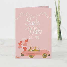 Kathedraal Bewaar de datum van de bruiloft Folie Wenskaart