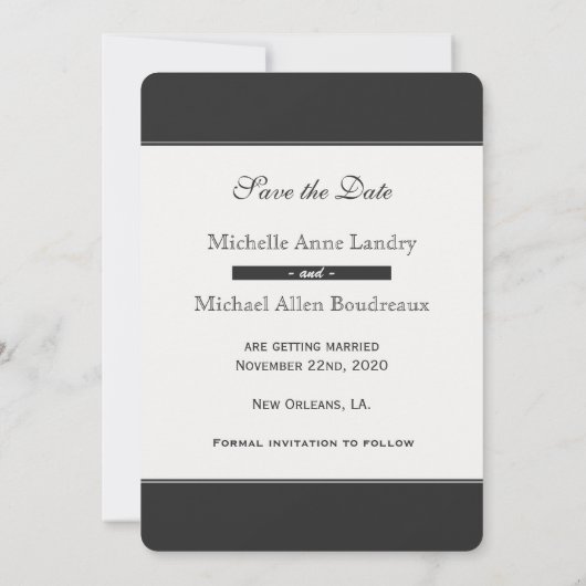 Kathedraal Bewaar de Datum Zwart en Wit Save The Date (Achterkant)